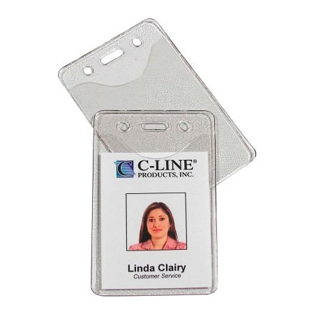 C-Line Products C-Line Products Heavy Duty Badge Holders, Vinyl, Vertical, 2 3/8 x 3 3/8, 100/BX 88617